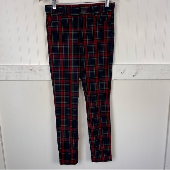 ZARA Plaid Skinny Trouser Pants - Picture 2 of 5